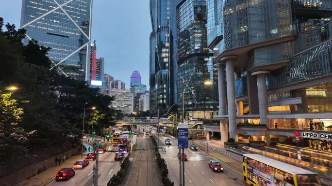 香港中环城市风光车水马龙延时扎哈哈迪德