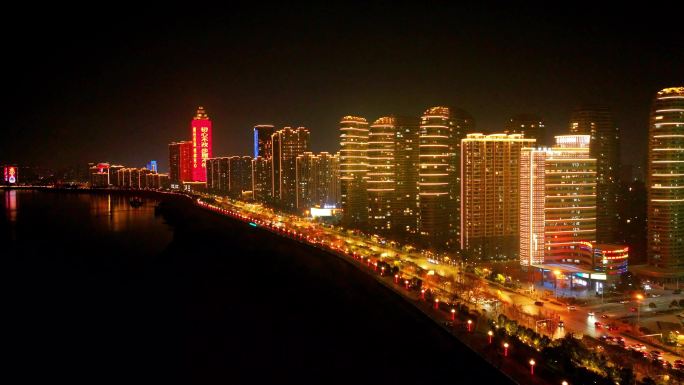 芜湖滨江夜景航拍