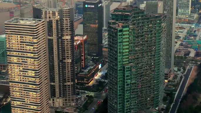 航拍杭州钱江世纪城地标建筑高楼大片宣传片