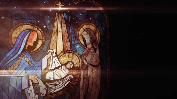 基督教堂玻璃画 耶稣诞生
