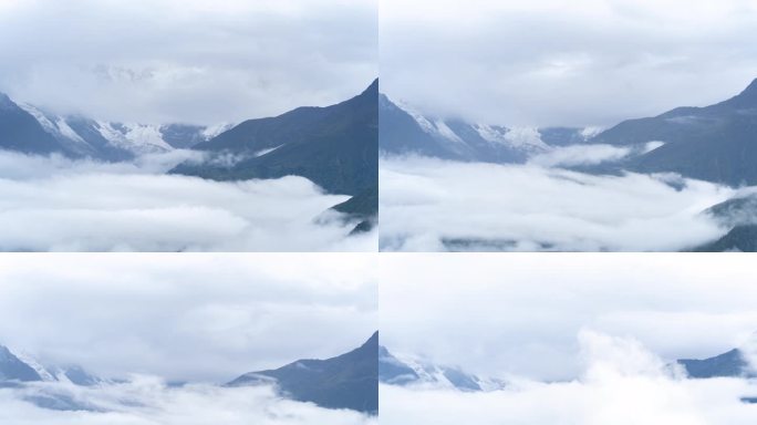 4K西藏南迦巴瓦峰雪山早晨的云海4K延时