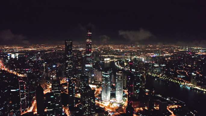 上海 城市夜晚 黑夜 陆家嘴 世界金融城