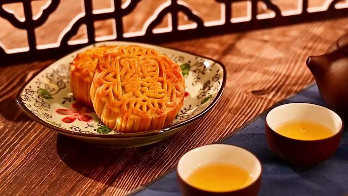 中式美食中秋节传统小吃月饼