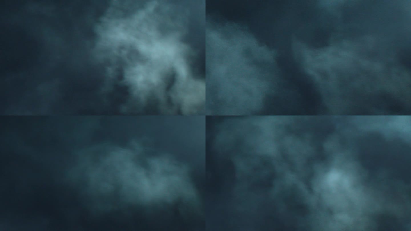 摘要VFX烟雾云元素。烟雾在慢动作黑色烟雾和雾的效果。云室。电影般的慢动作氛围。分层视觉特效雷电频闪