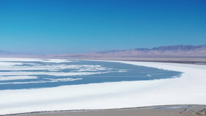 冬季青海湖 冰天雪地航拍