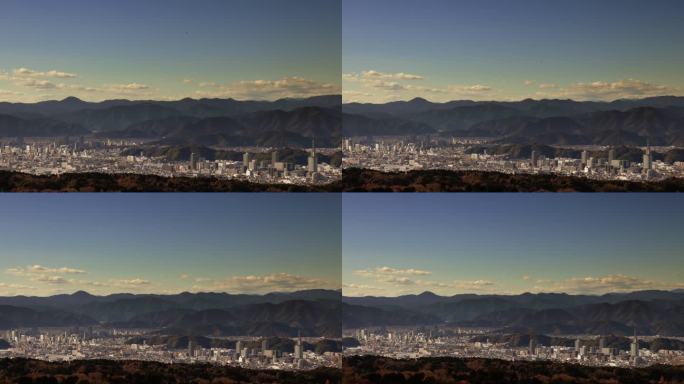 从山顶看静冈市的市容