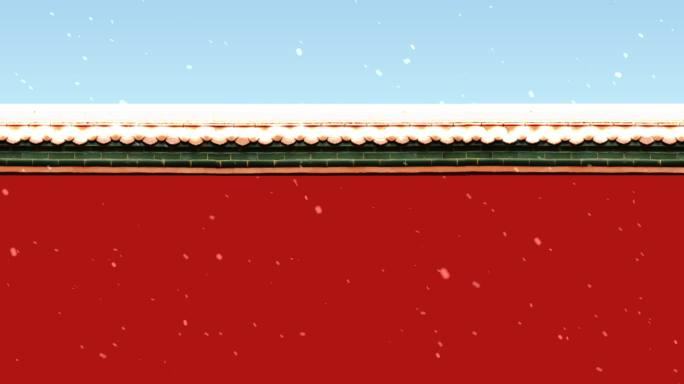 红墙雪景  宽屏
