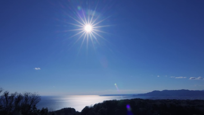 从山顶看静冈海静冈美景山顶视角海景欣赏