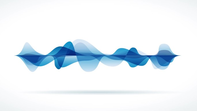 蓝色音频声波。动画插图在无缝循环