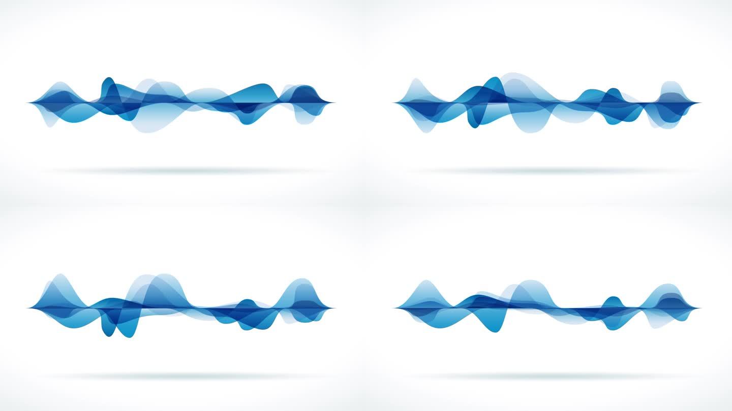 蓝色音频声波。动画插图在无缝循环