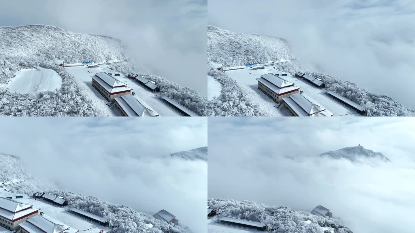 航拍陕西汉中龙头山雪景-22