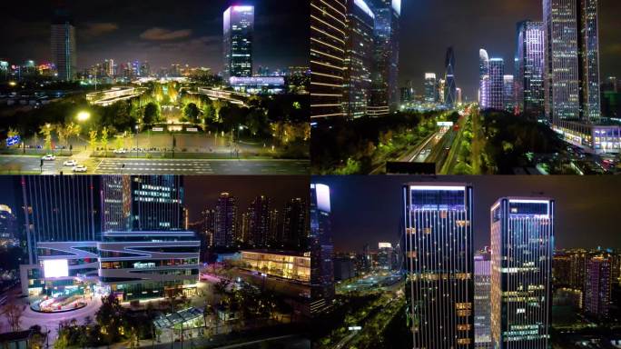 杭州萧山区钱江世纪城夜景风景视频素材4