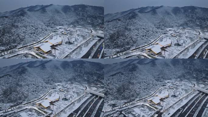 4k长沙梅溪湖大雪后夜景航拍