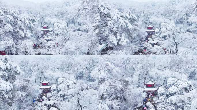 4k长沙爱晚亭雪景