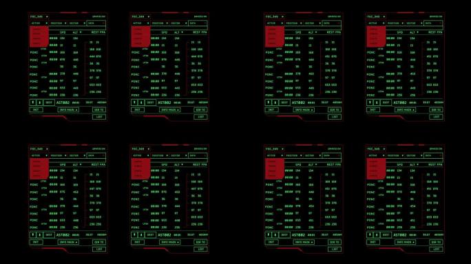 复古的未来科幻电脑，宇宙飞船控制室，屏幕上的编程代码