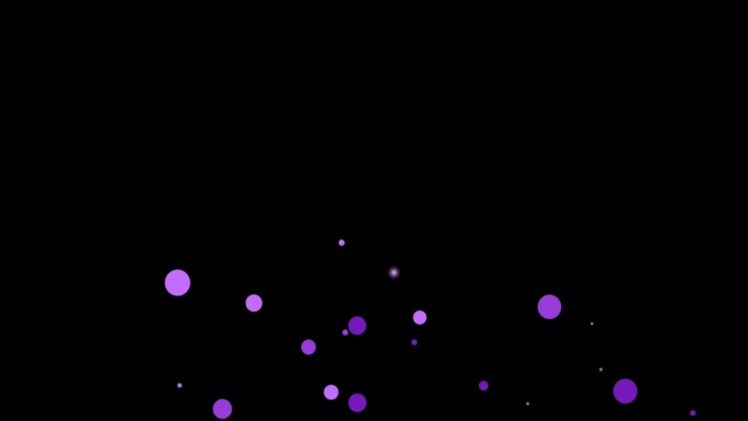 五彩纸屑动画孤立的黑色背景。节日彩色动画与圆形五彩纸屑的紫色和紫罗兰和丁香