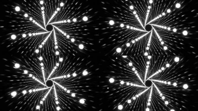 无缝VJ循环三维动画几何图案现场音乐会音乐视频抽象迷幻迷幻迷幻多彩艺术。绿色兔子洞环作为背景。视觉特