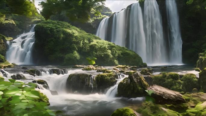 瀑布 水流 山泉水 大自然 自然风景