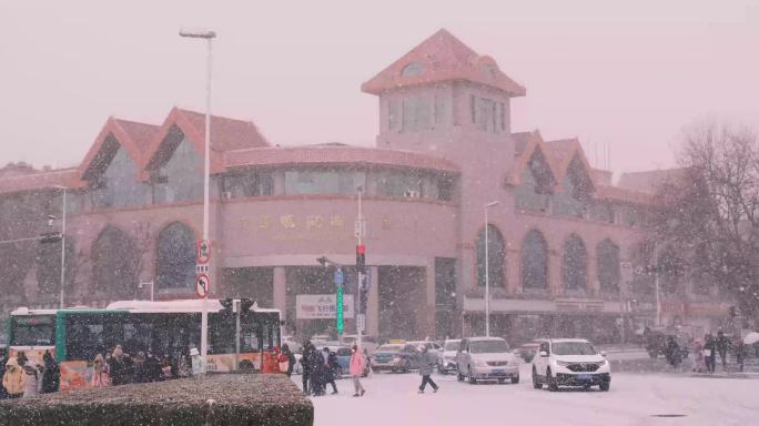 青岛汇泉广场雪景