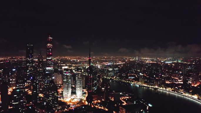 上海 陆家嘴 夜晚 浦江两岸 建筑