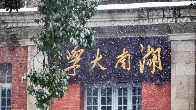 4k长沙大雪湖南大学下雪升格慢镜头