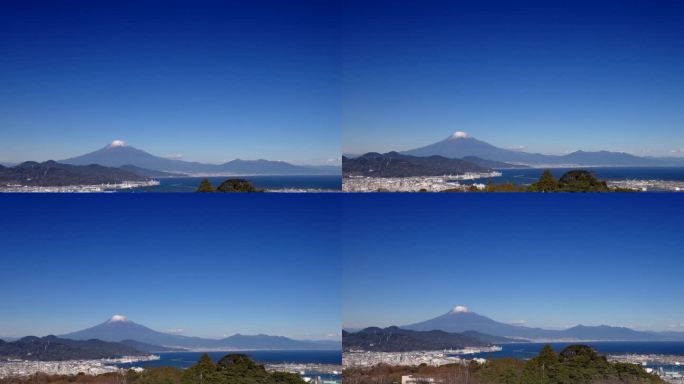 从山上看富士山和静冈海