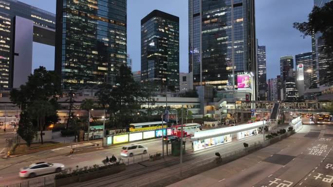 香港中环城市风光车水马龙马路车流延时