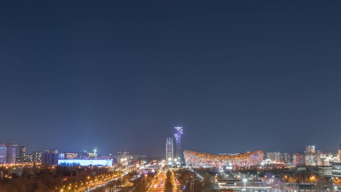 北京鸟巢水立方奥运塔星空星轨延时摄影1