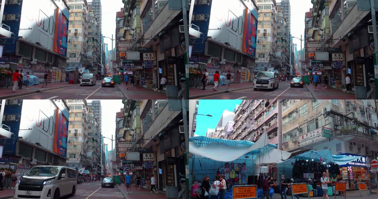 香港旺角街头庙街地摊