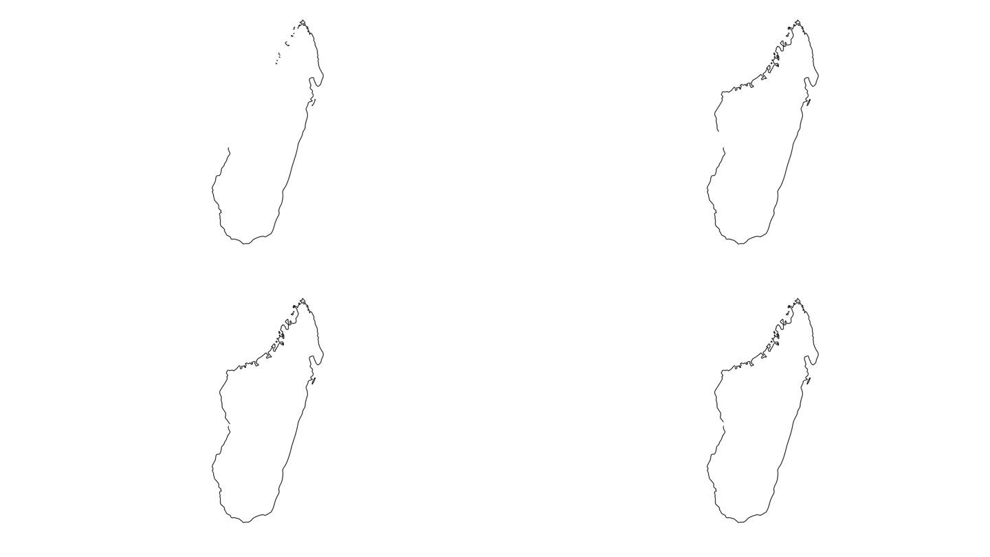 马达加斯加地图图标的动画草图
