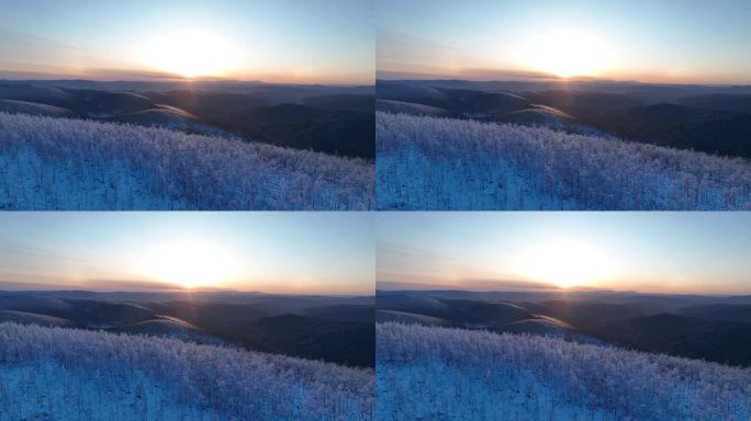 大兴安岭林海雪原雾凇夕照