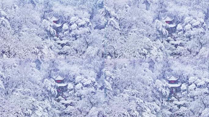 4k长沙爱晚亭雪景