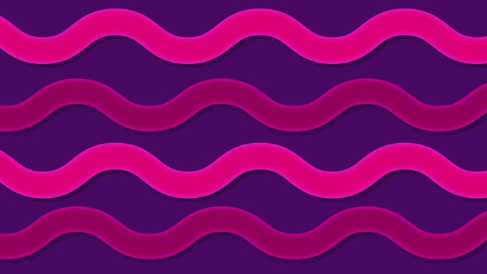 抽象简单的平坦波浪上的紫色海面，动画背景，无缝循环