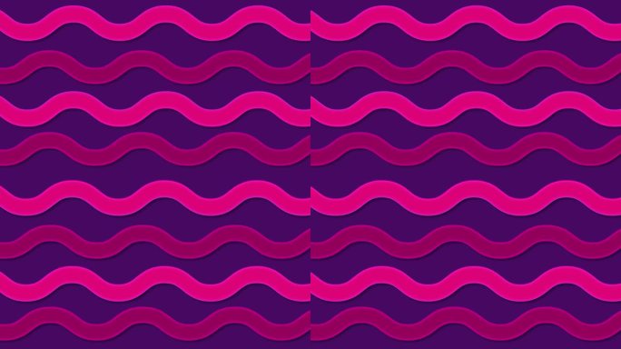 抽象简单的平坦波浪上的紫色海面，动画背景，无缝循环