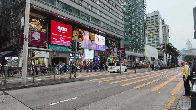 香港尖沙咀重庆大厦人流延时车流