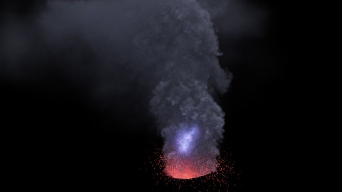 4K火山喷发烟尘烟雾（带Alpha）