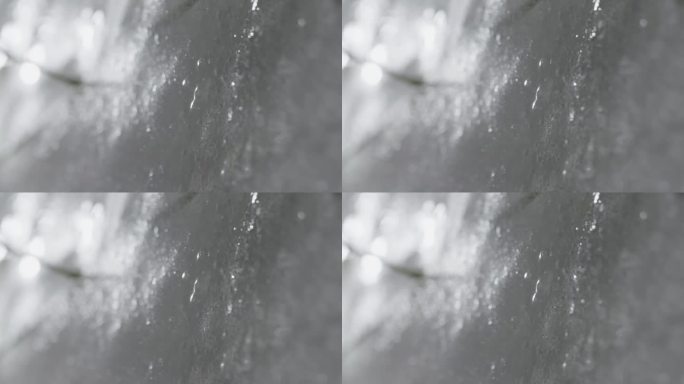 冰融化的微距镜头