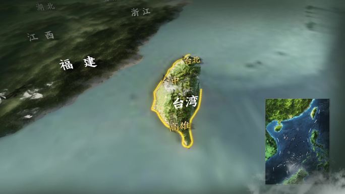 4K台湾地图地形图