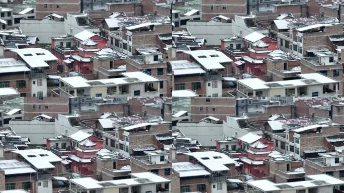 航拍于都利村2024年雪景