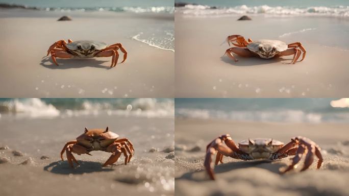 海滩沙滩上的螃蟹