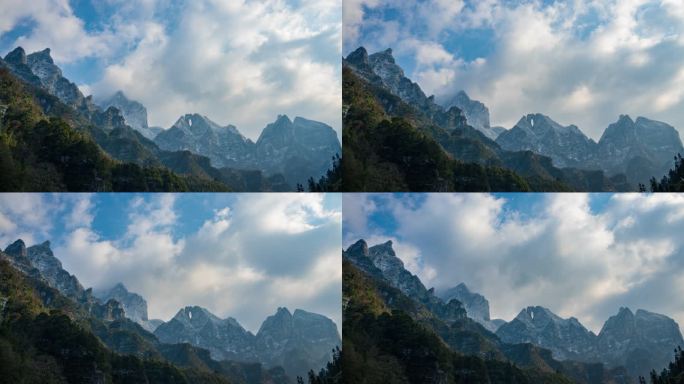 小天门洞大山雪景延时