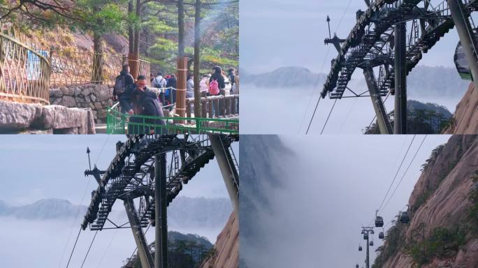 安徽黄山旅游景区游客人流视频素材4