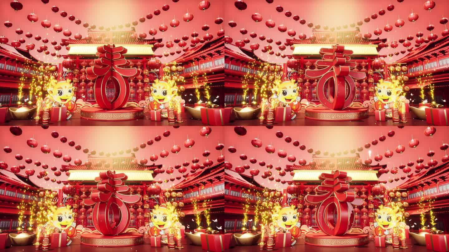 【4K】春节LED大屏灯笼展台7