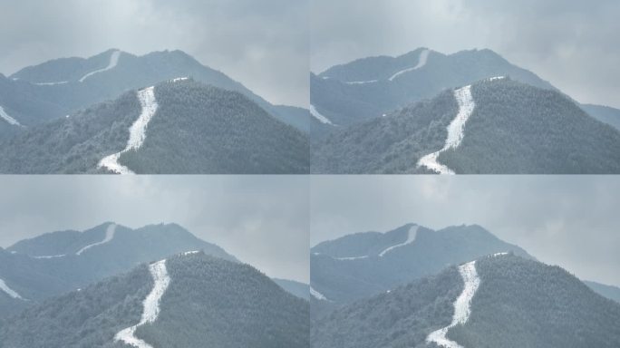 航拍于都利村2024年高山雪景