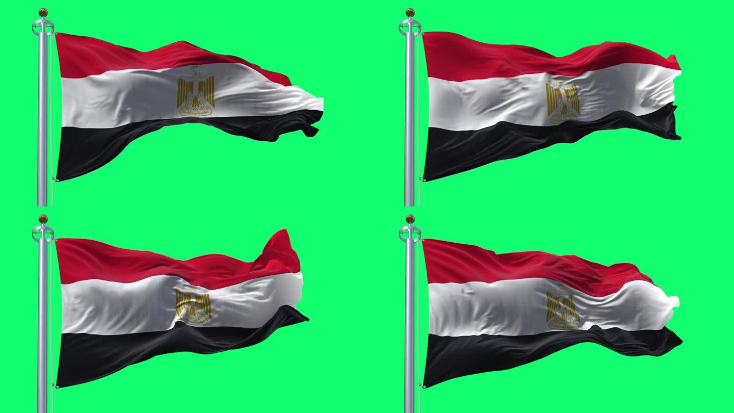 绿幕上飘扬的埃及国旗
