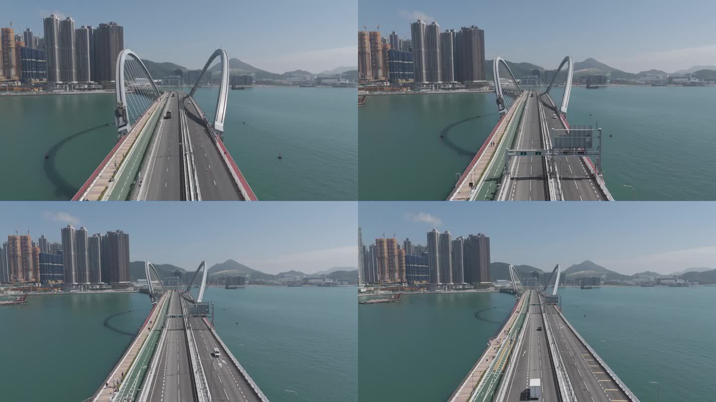 无人机拍摄的香港将军澳跨湾连接路