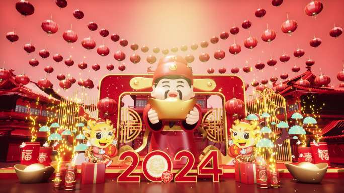 【4K】春节LED大屏背景展台8