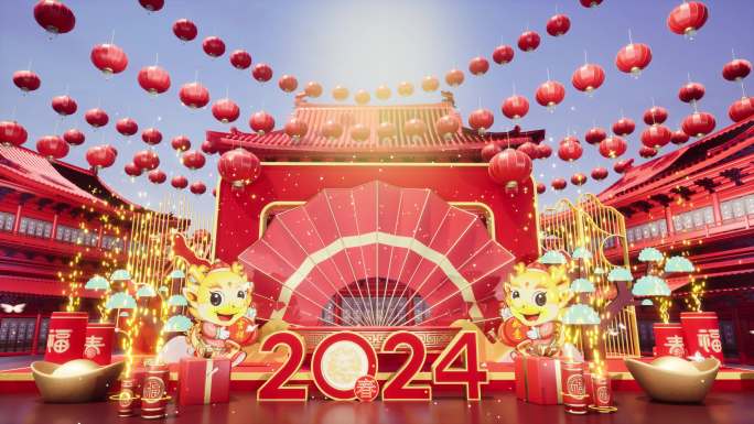 【4K】春节LED大屏背景展台14