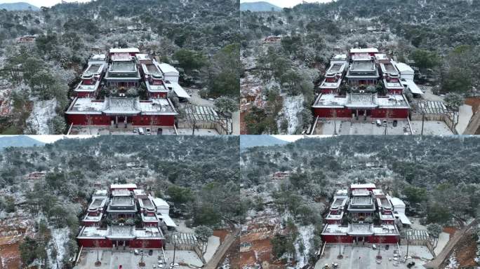 航拍于都碧玉禅寺2024年雪景