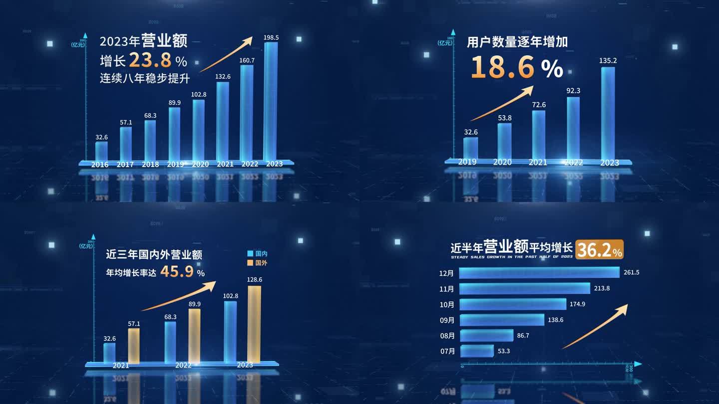 科技感数据柱状图表展示